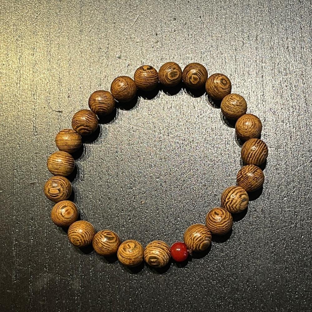 Buddhist Mala Wood Beads Bracelet